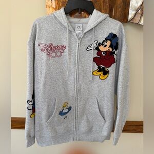 Disney 100 Embroidered‎ Zip up Hoodie large RARE Disney collector Size Large